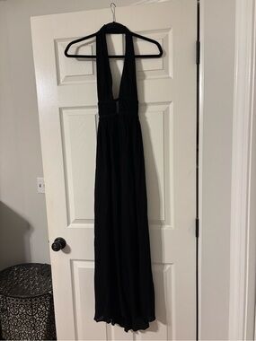 Black Halter Maxi Dress size small NWT